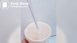 She eats her shit out of a public toilet