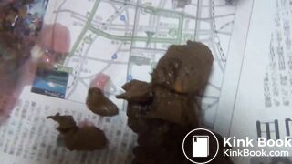 Pretty Japanese girl poops like a dog