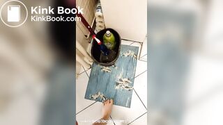 Polish hot sexy girl trying to pooping in toilet