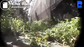 Spying a girl pooping outdoor