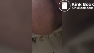 Chubby girl pooping out small turd