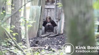 Girl Shits outside