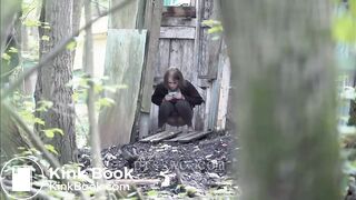 Girl Shits outside