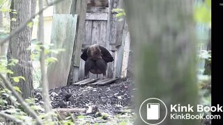 Girl Shits outside