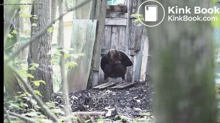 Girl Shits outside