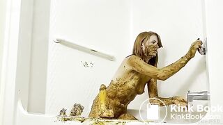 redhead anal shit gaming in bathtub