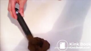 Nasty milf eating shit