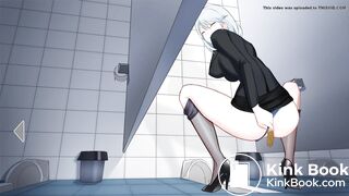 使劲排泄的高中女教师