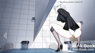 使劲排泄的高中女教师