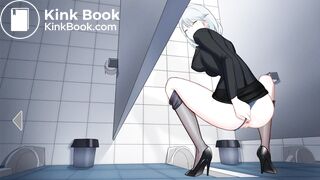 使劲排泄的高中女教师