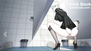 使劲排泄的高中女教师