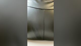 Girl shits her Leather Leggings