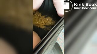 Girl shits her Leather Leggings