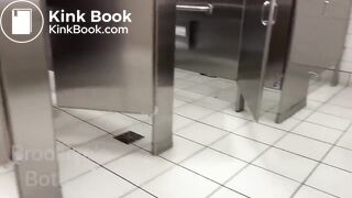 Girl has to poop a lot in public toilet