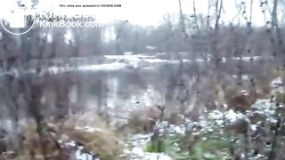 Amateur girl Alina poop and fart in the forest