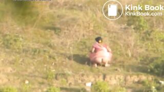 Saree Desi shitting in open field