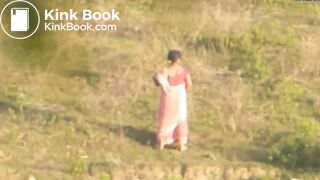 Saree Desi shitting in open field