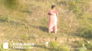 Saree Desi shitting in open field