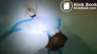 disgusting panty poop while sitting on the toilet