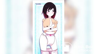 Girl hugs bear while messing diaper