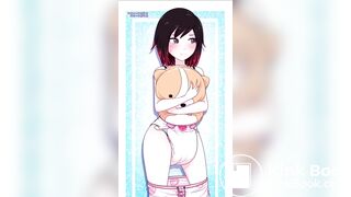 Girl hugs bear while messing diaper