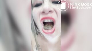 Dirty latina eating shit