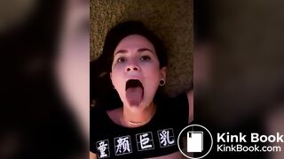 Cute girl chews & swallows all of her master's shit