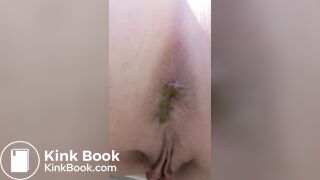 Hottie squeezes a big knobbly poo into the loo - video 3