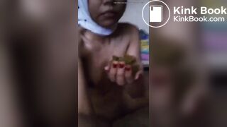 A little shit eater in her bedroom