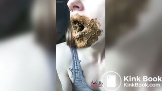 Girl tasting shit