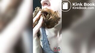Girl tasting shit