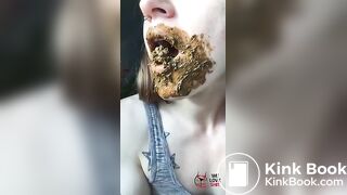 Girl tasting shit