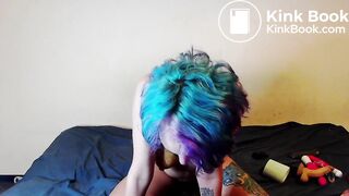 girl plays with shit