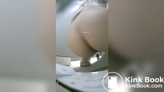 Girl Asian pooping piss toilet.MLL_019