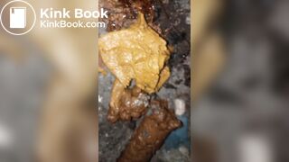 Ebony midnight poop at the bush