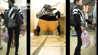Girl Asian pooping piss toilet.MLL_031