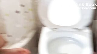 licking the toilet and smelling the poop
