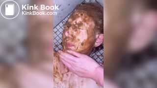 Blonde bitch on the floor Scat public restroom