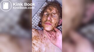 Blonde bitch on the floor Scat public restroom