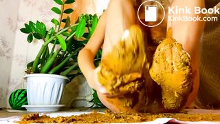 masturbating covered in shit