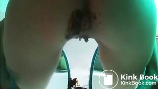 woman shitting in transparent panties