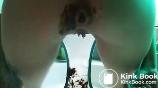woman shitting in transparent panties