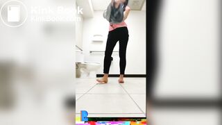 Girl playing with a butt plug and pooping