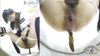 Girl Japanese pooping toilet.MML_01