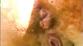 Girl smearing outdor