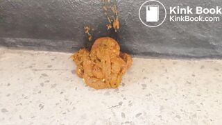 Korean girl pooping on the stairs