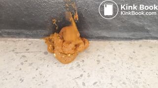 Korean girl pooping on the stairs