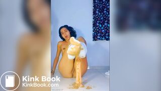 schoolgirl white panties shitting