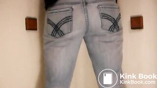 Girl pooping jeans