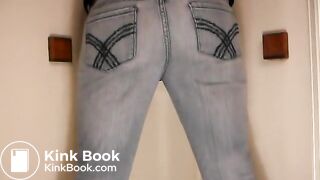 Girl pooping jeans